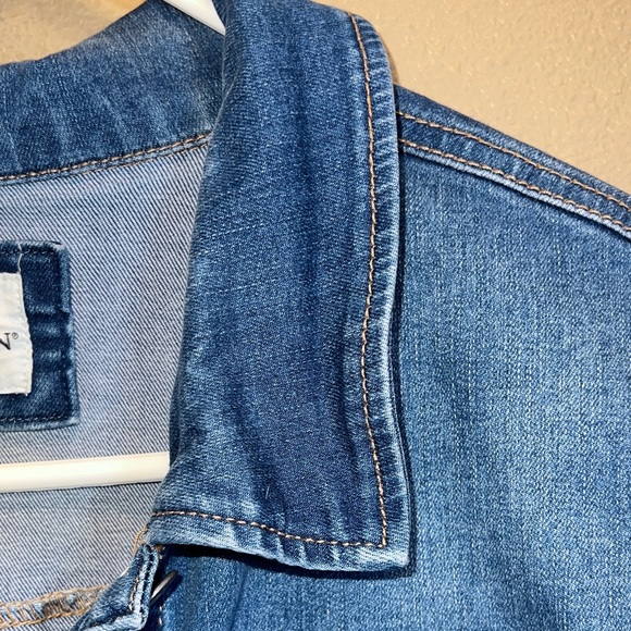 Wax Jean Women’s Button Down Cropped Blue Denim Jacket SZ 2XL - Picture 9 of 12